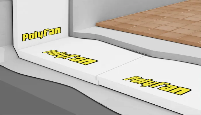 Terraza con placas de Polyfan bajo las baldosas