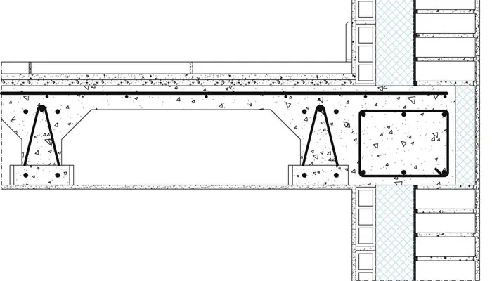 Corte técnico de pared doble con aislación
