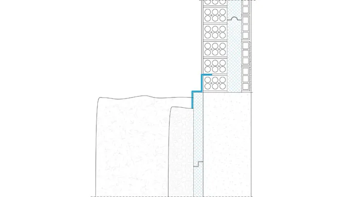 Corte técnico de la aislación de una piscina