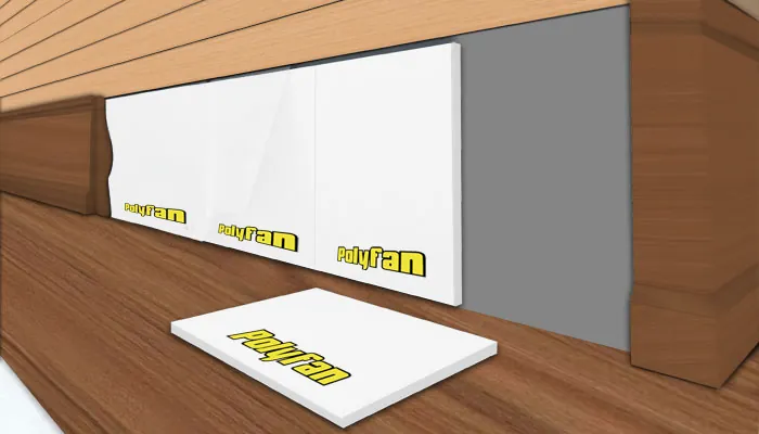 Tabique interno con placas de Polyfan detrás del revestimiento